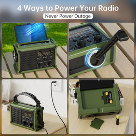 PPLEE used at campsite with tent, offers weather alerts and lighting outdoors