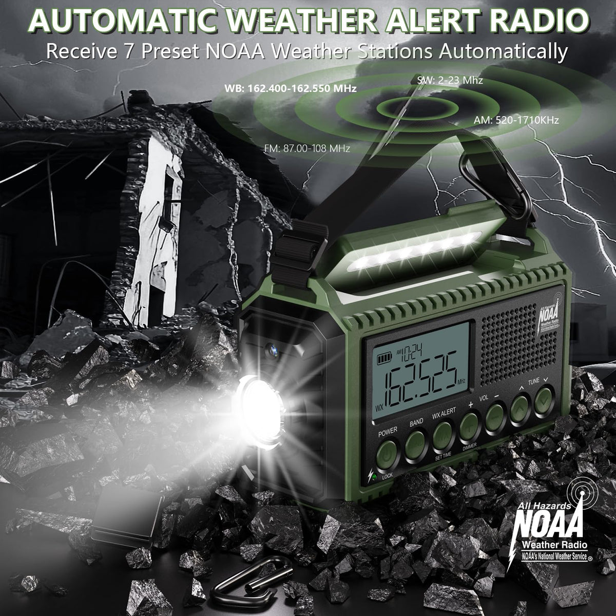 PPLEE SOS alarm flashing light demonstrating rescue signal visibility