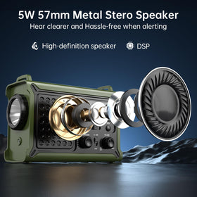 PPLEE speaker and tuning dial detail, delivers clear loud audio for alerts