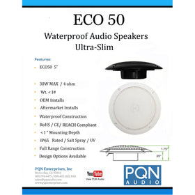 PQN Audio ECO50-4W side view shows rugged weatherproof design