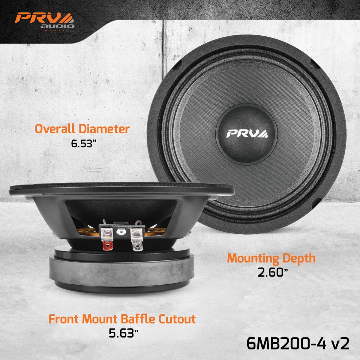 PRV AUDIO 6MB200-4 ideal for small enclosures and tight trunk spaces
