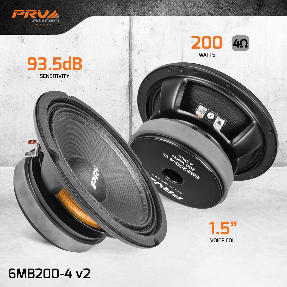 PRV AUDIO 6MB200-4 voice coil 1.5 inch for responsive midrange
