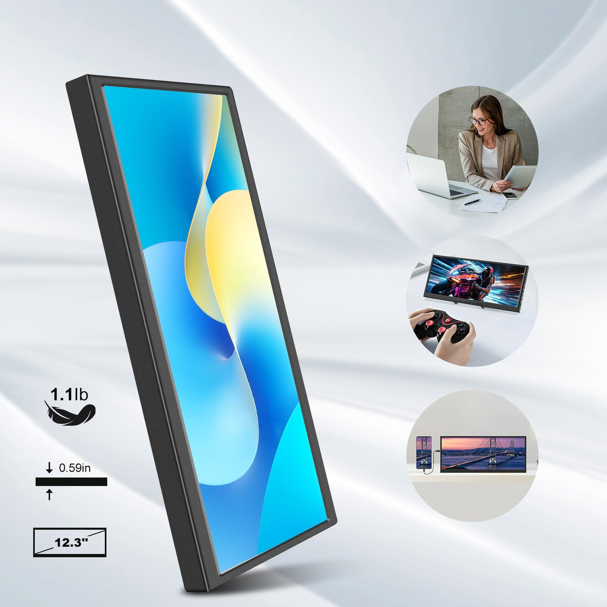 Prechen 12.3-inch monitor with AIDA64 monitoring concept image