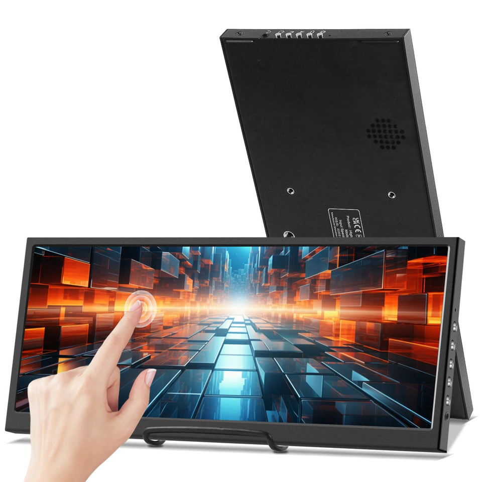 Prechen 12.3-inch touchscreen monitor front view for expanded workspace and multitasking