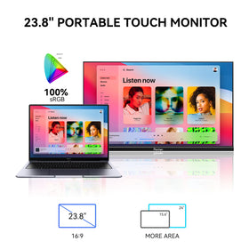 Prechen 23.8 inch monitor USB C and HDMI connectivity for versatile devices.