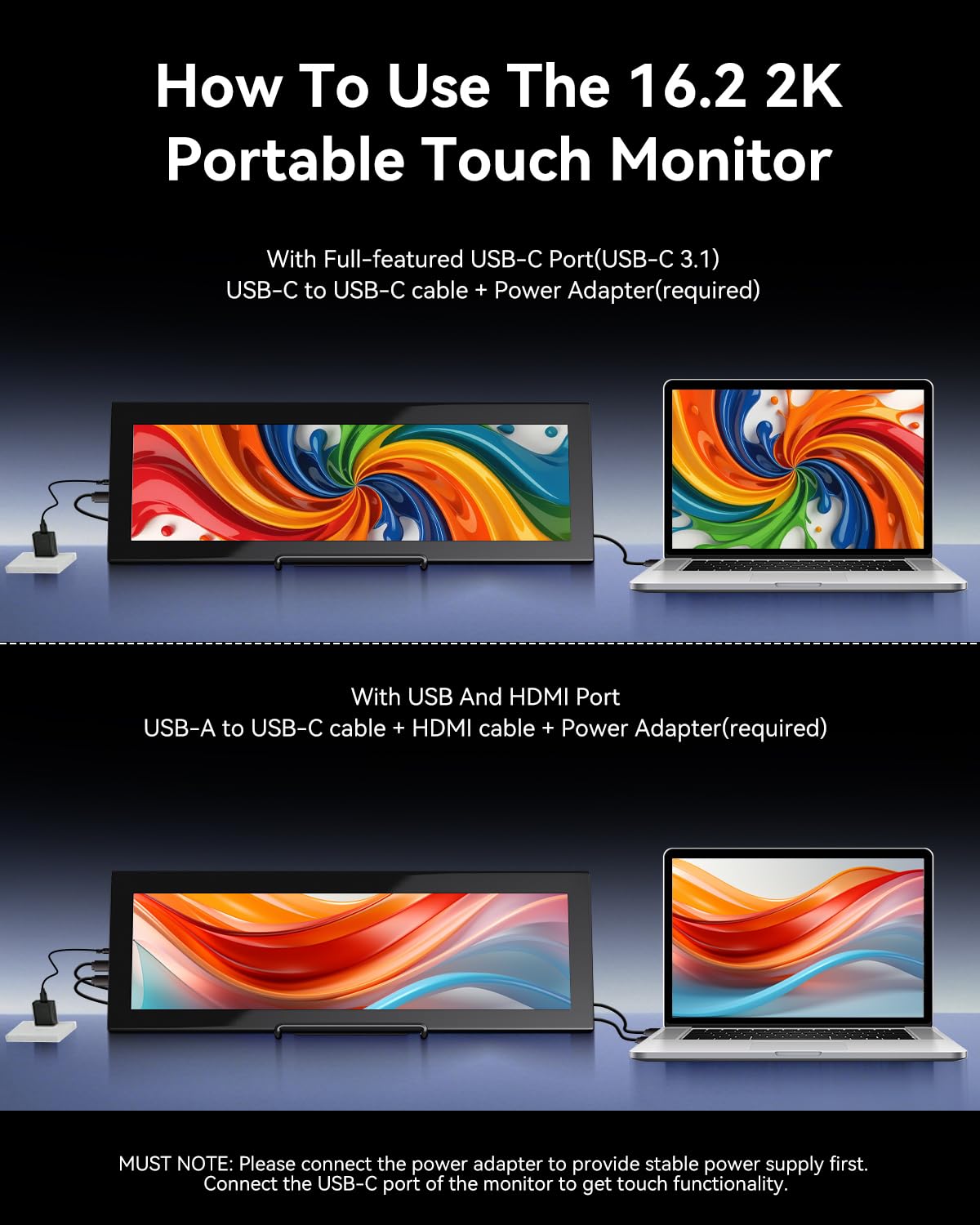 Prechen 800 nits brightness IPS panel for clear view in bright rooms.