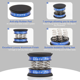 Preffair isolation feet close-up on aluminum body emphasizing durability and damping
