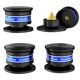 Preffair audiophile spike set under a loudspeaker for tighter bass and reduced resonance.