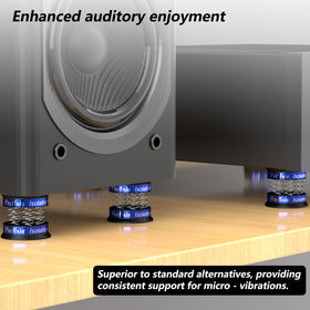 Preffair turntable setup with isolation feet enhancing sound clarity