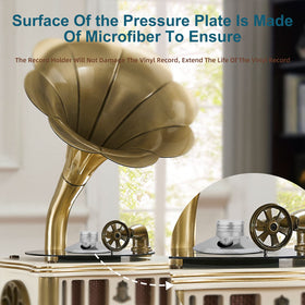 Bottom hole alignment design ensures precise spindle fit and stable record positioning.