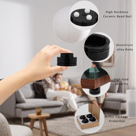 Dampened sound base reducing vibration transfer to surfaces