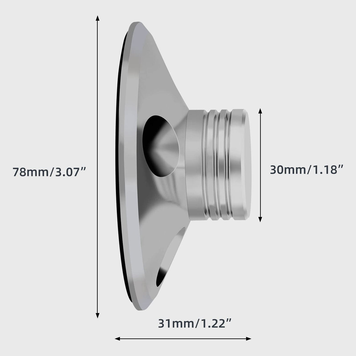 Preffair rhodium-plated surface stabilizer close-up shows durable finish and steady contact.