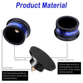 Preffair turntable setup with spikes improves low noise and precise tracking.