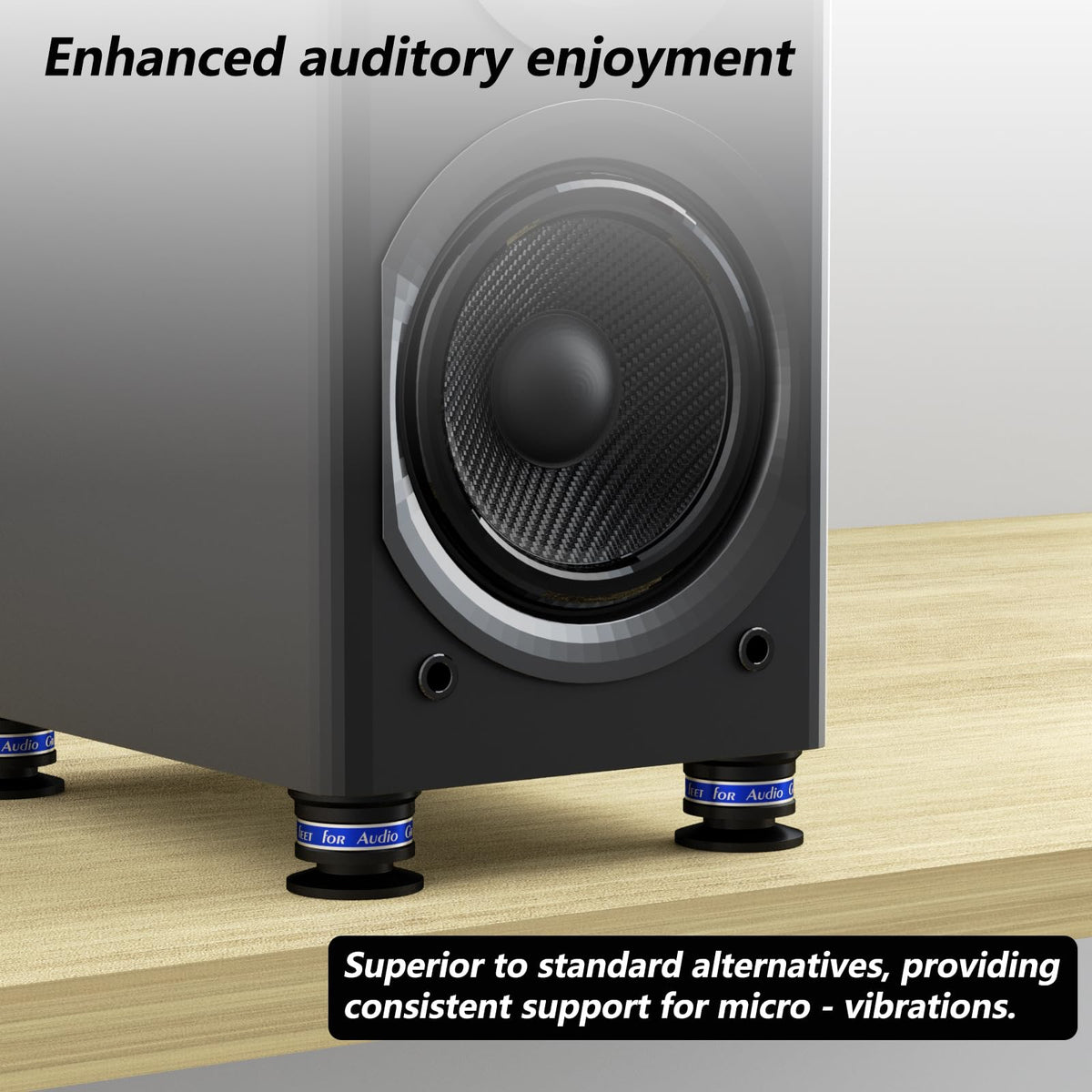 Preffair vibration damping under a speaker cone demonstrates tighter imaging.
