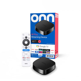 Premium Choice Co Onn 4K Plus device front view showing 4K streaming with Dolby Vision.