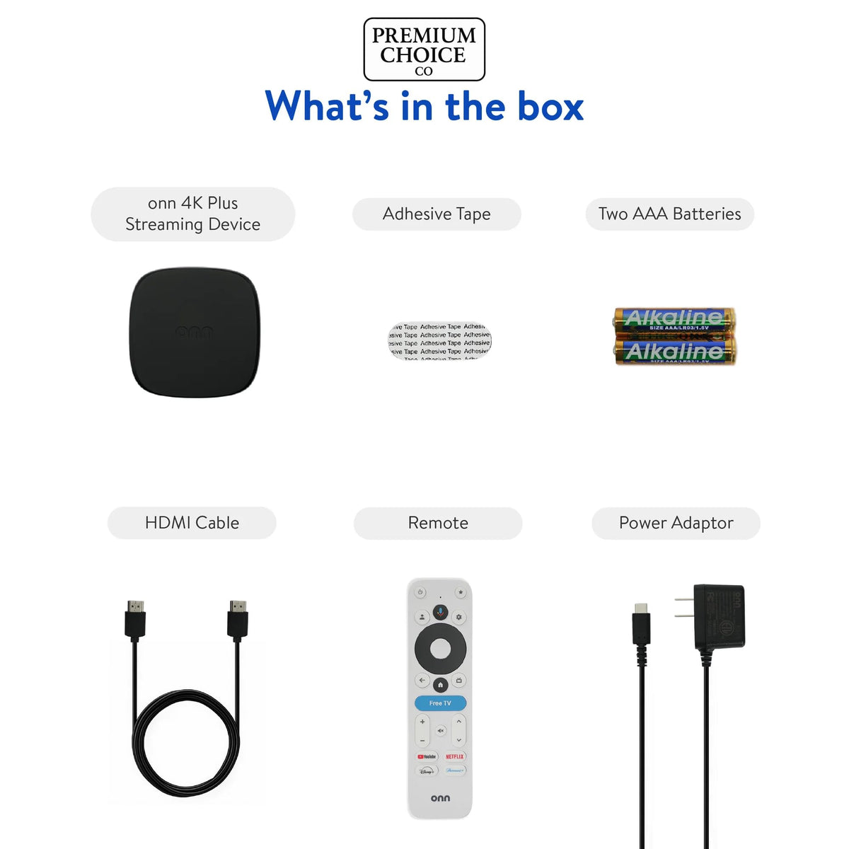 Premium Choice Co Onn 4K Plus Wi-Fi 6 setup for stable streaming.