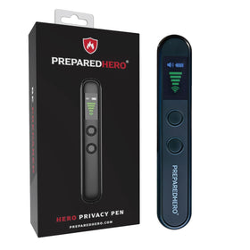 Prepared Hero Privacy Pen front view, pocket-sized privacy tool for quick room checks.