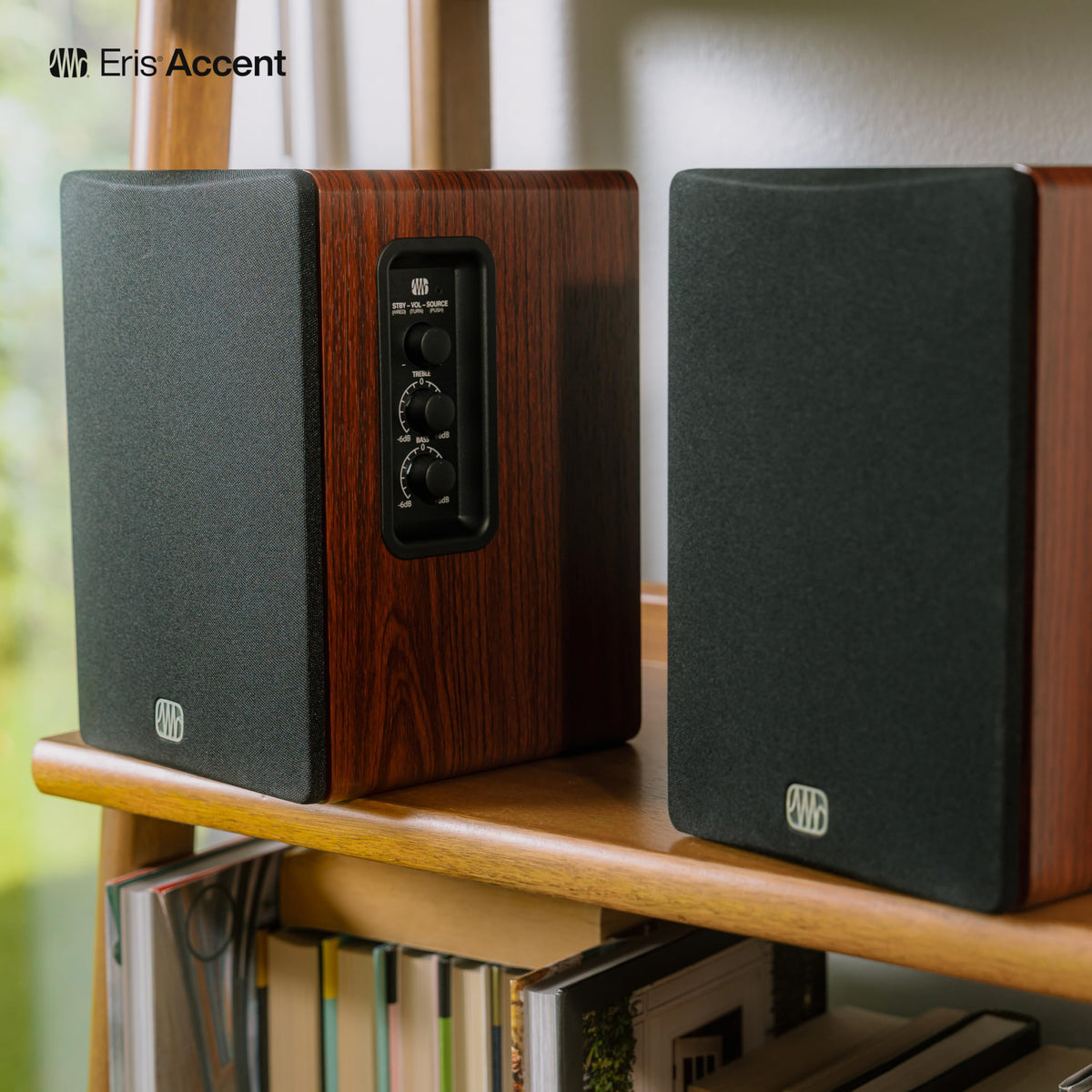 PreSonus Eris Accent woofer and silk-dome tweeter deliver balanced highs and punchy mids.