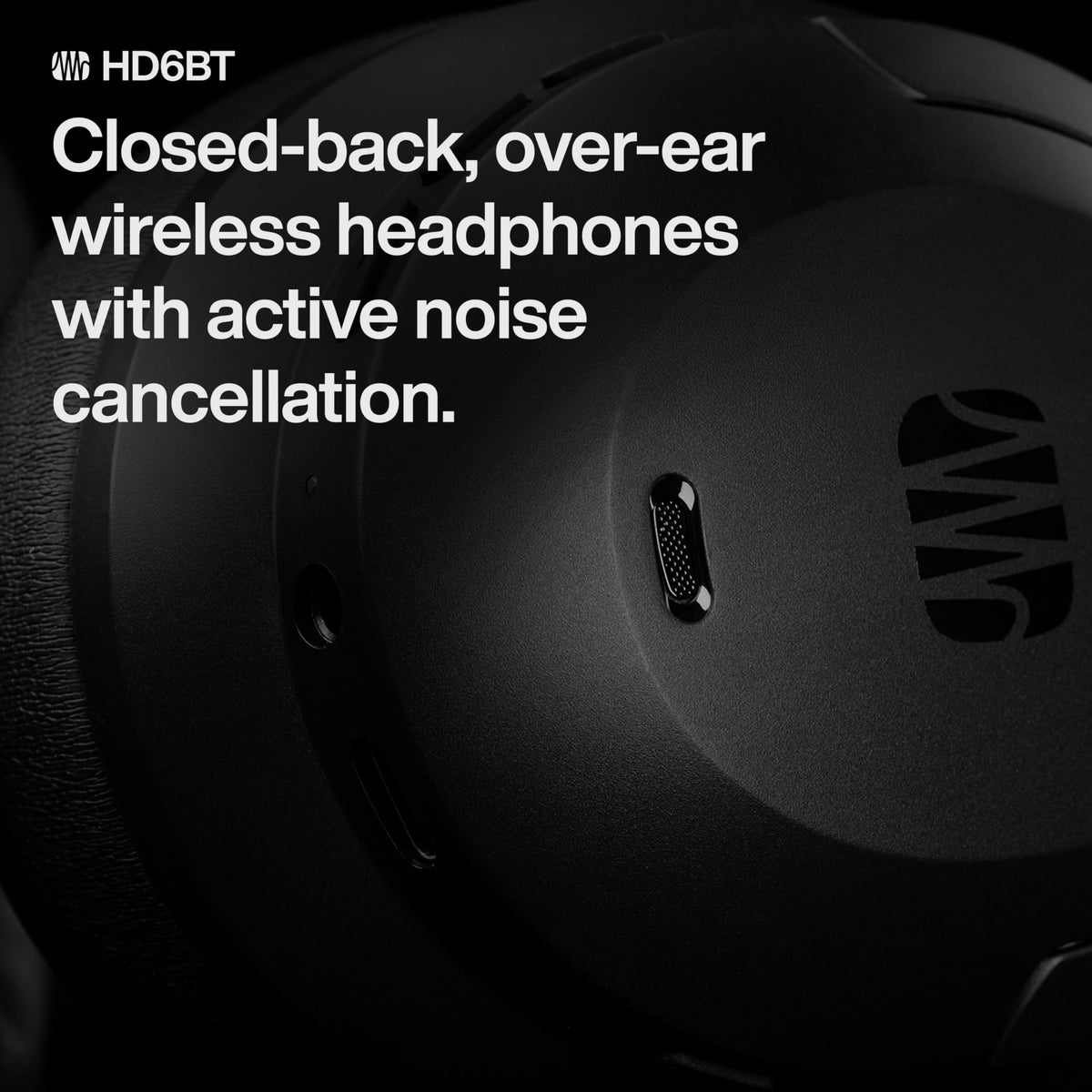 PreSonus Eris HD6BT earcup close-up highlighting cushioned seal for long comfort
