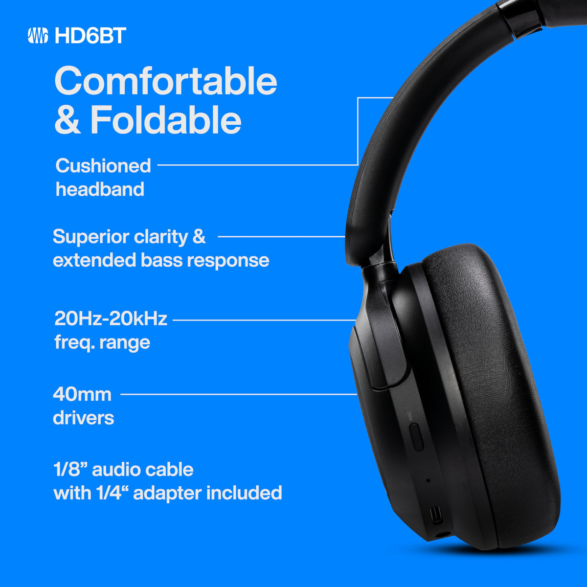 PreSonus Eris HD6BT held in hand for size comparison and portable convenience