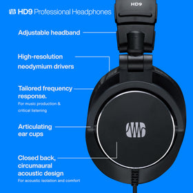 HD9 3 m straight cable ready for desktop mixing sessions.