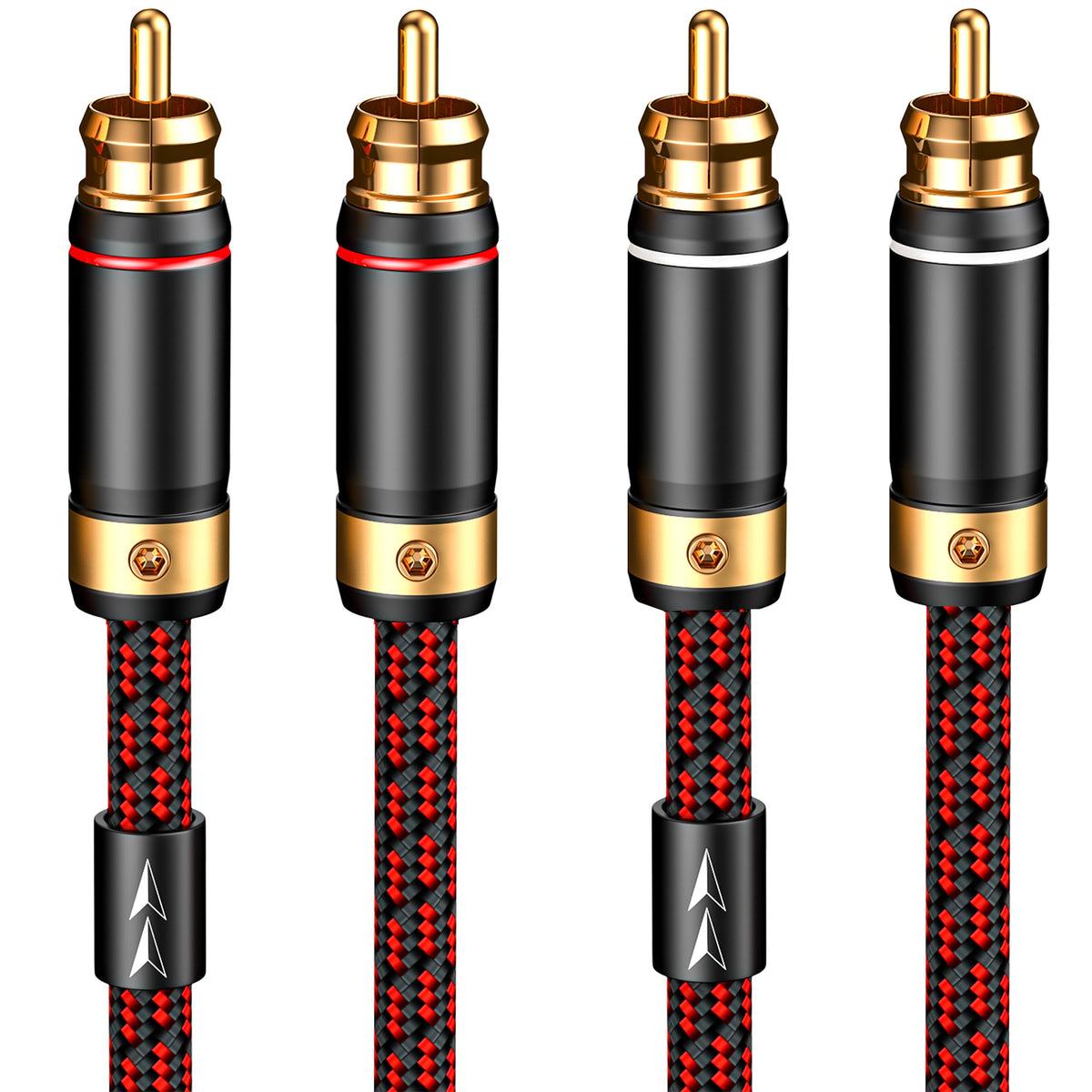 Primeda audiophile RCA cable with 2RCA male connectors for cleaner home theater audio.