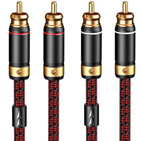 Primeda audiophile RCA cable with 2RCA male connectors for cleaner home theater audio.