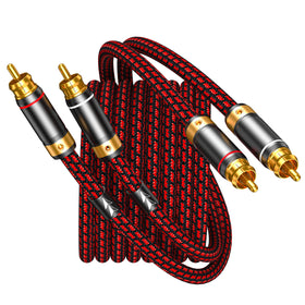 Primeda RCA cable braided cover highlighting durability and tangle resistance