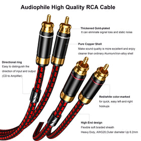Primeda 2.5 feet RCA cable fits compact home entertainment setups.