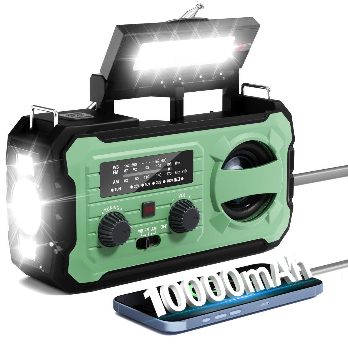 Pristar front view showing controls and weather-resistant case for reliable alerts