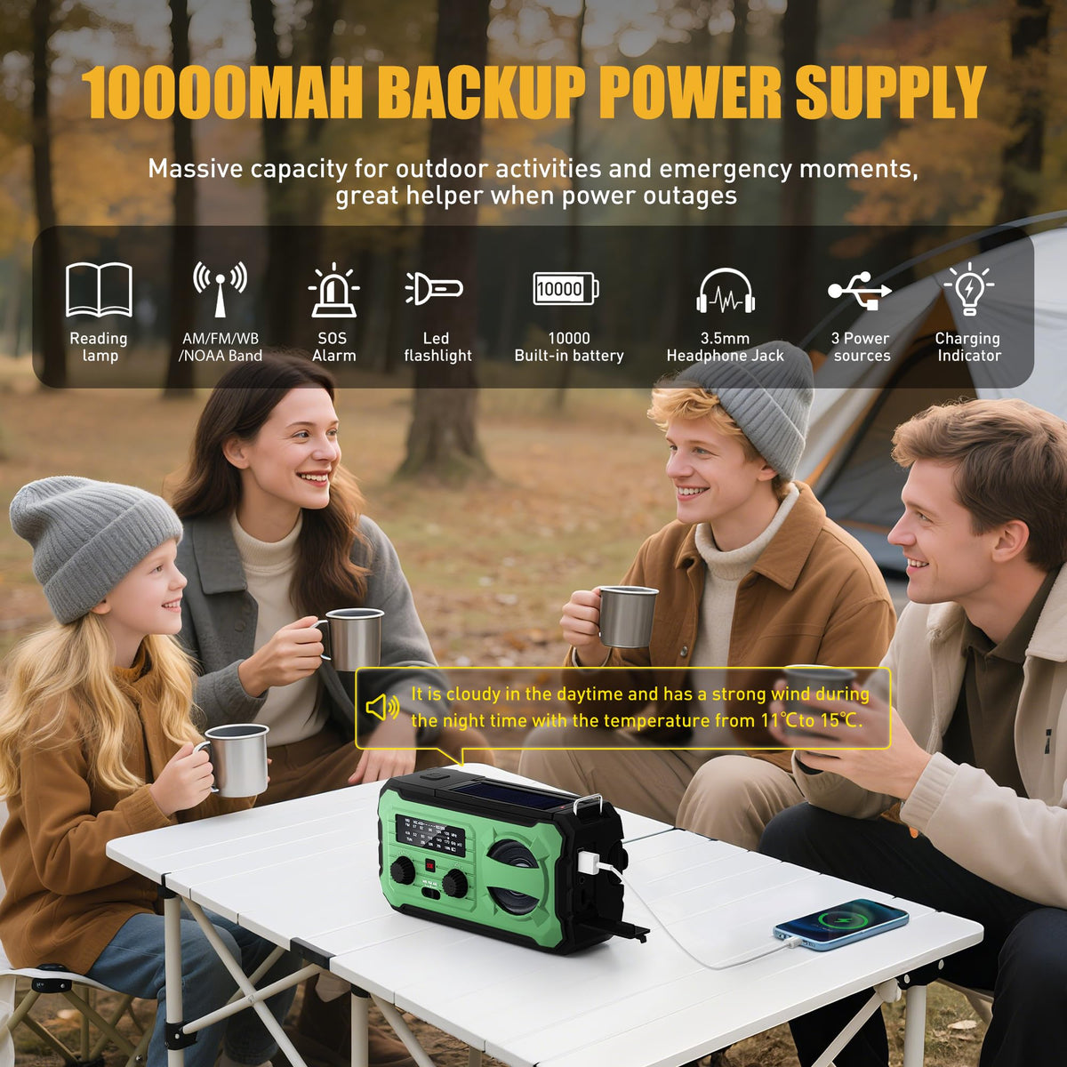 Pristar solar panel closeup highlighting green charging option for off-grid power