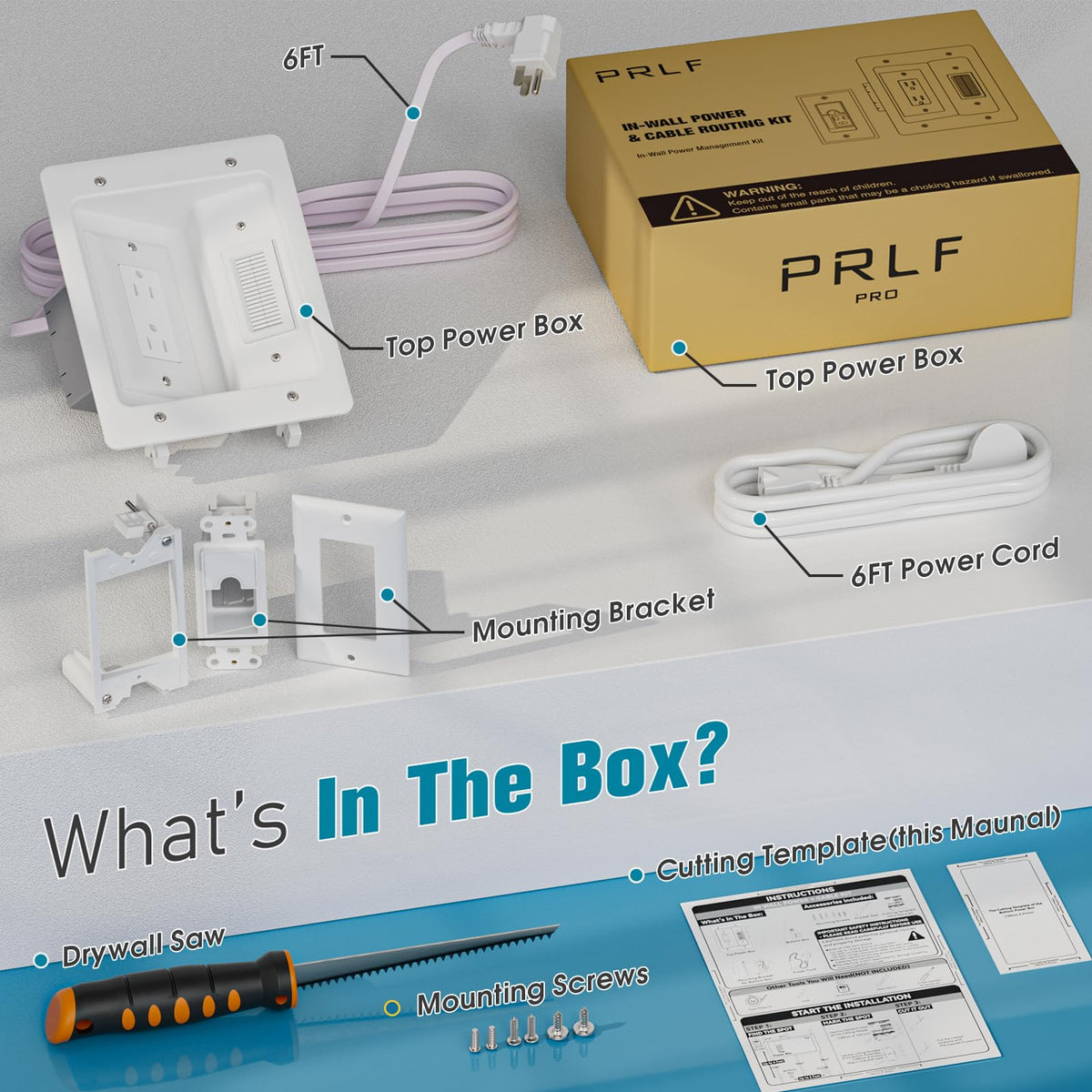 PRLF drywall saw and templates simplify DIY installation with precise cuts.