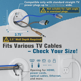 PRLF bottom module behind outlet illustrating concealed power connection benefit