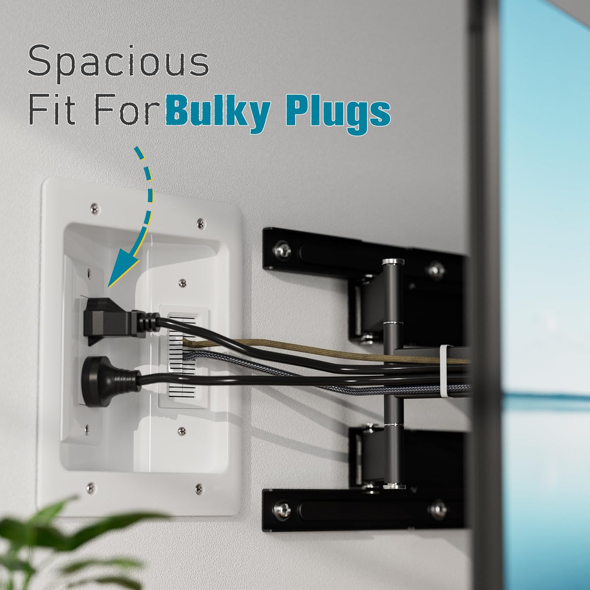 PRLF locking wings secure modules behind drywall for a flush finish.