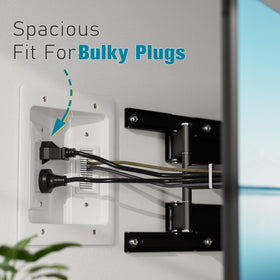 PRLF locking wings secure modules behind drywall for a flush finish.