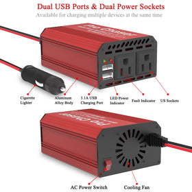 Close look at Pro Chaser 400W USB ports and outlets for devices