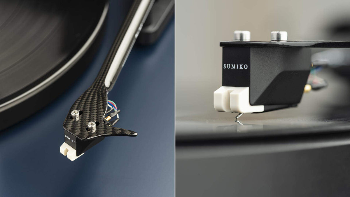 Pro-Ject Debut Carbon EVO walnut back view showcasing ports and finish