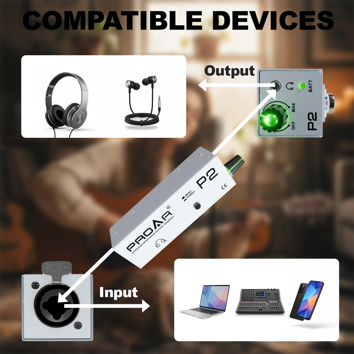 PROAR P2 3.5mm output setup for reliable headphone connections