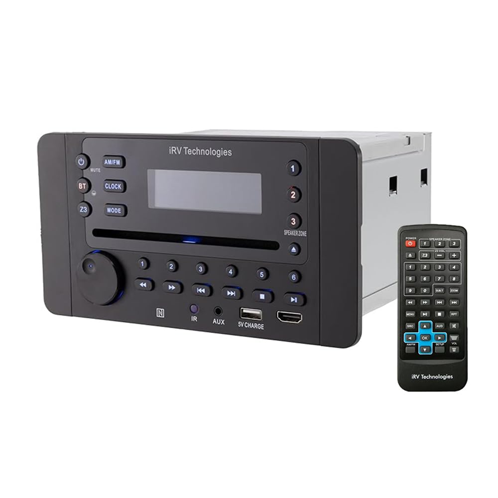 ProAuto iRV63 wall mount stereo with three zones delivers immersive home-away-from-home audio.