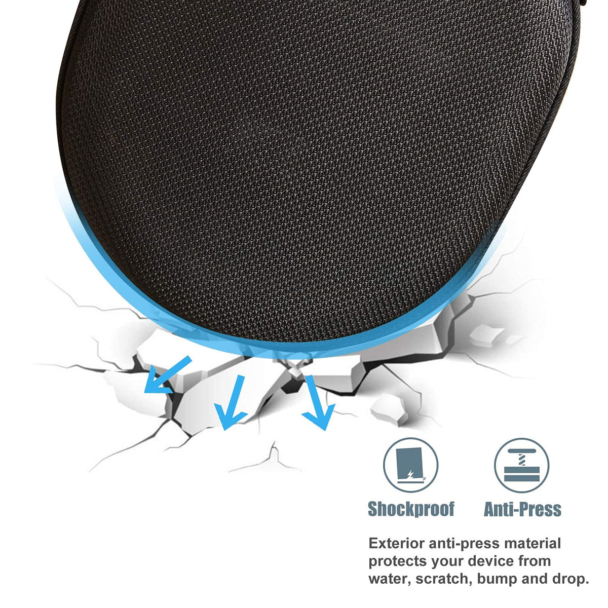 ProCase 360-degree zipper offers smooth opening and secure closure.