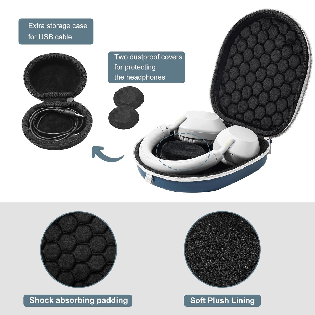 ProCase 362-degree zipper for smooth opening and closing.