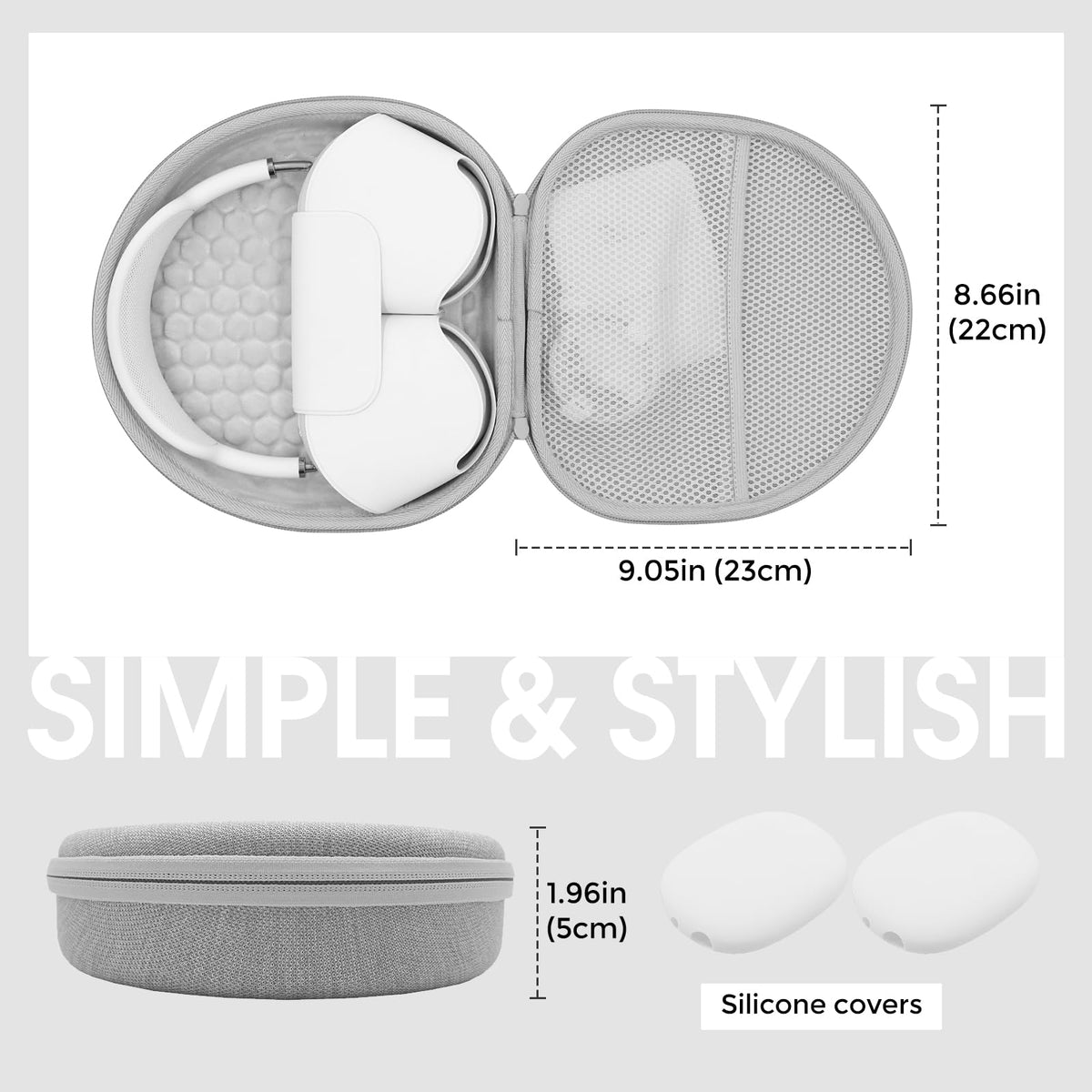 ProCase built-in mesh pocket keeps cables and adapters organized.