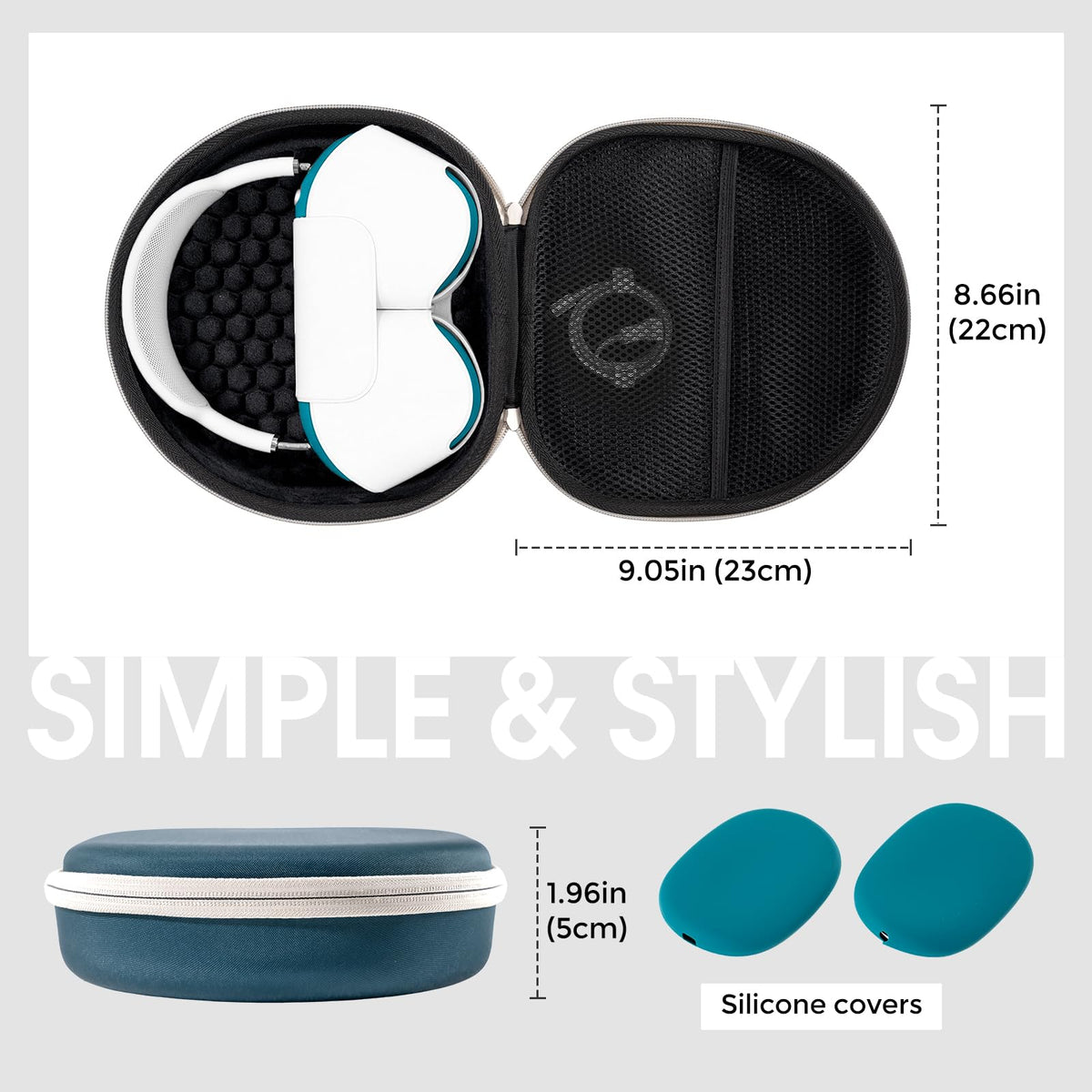 ProCase AirPods Max Case built-in mesh pocket keeps cables neatly organized.