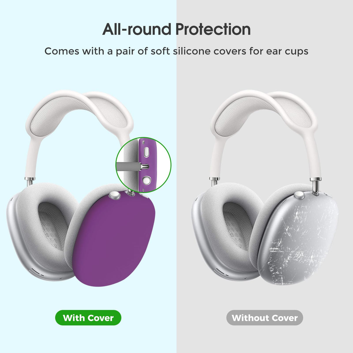 ProCase AirPods Max case side view showing slim portable profile
