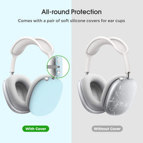 ProCase AirPods Max hard case light blue side view highlights portable design