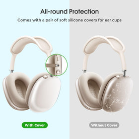 ProCase AirPods Max Starlight shell close-up highlights rigid protection and shock absorption.
