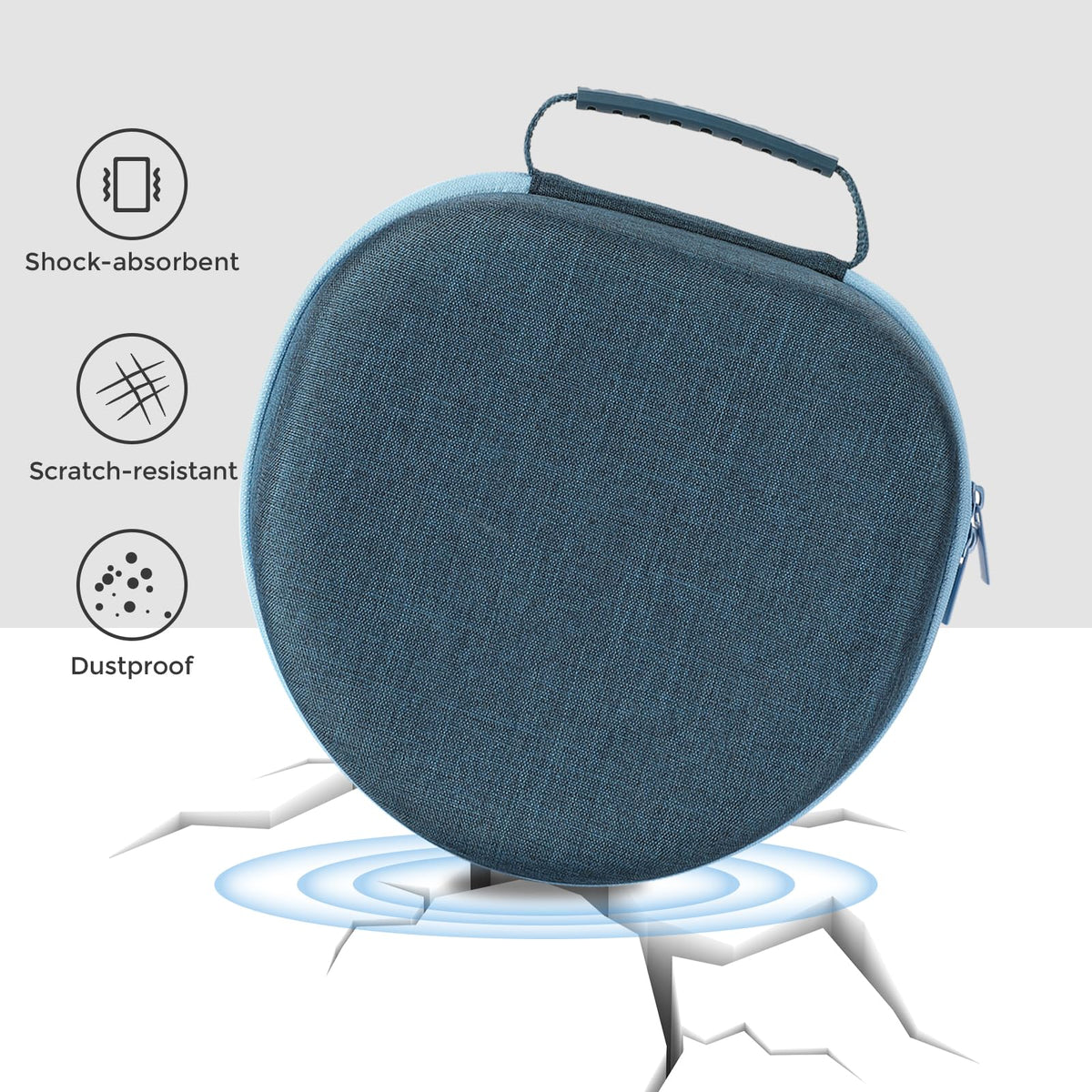 ProCase travel-friendly design shown in a backpack.