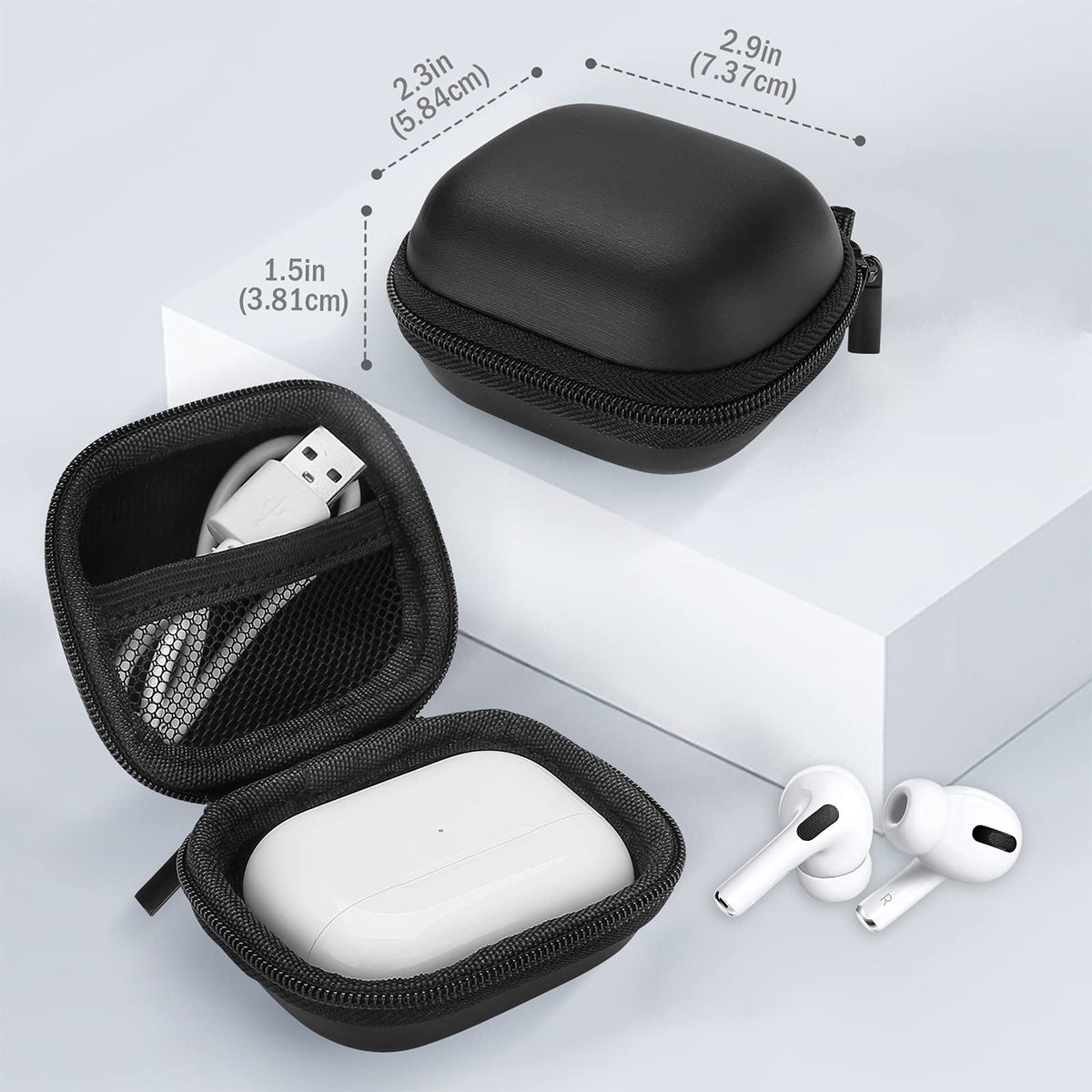 ProCase AirPods Pro 1 case interior cushions the earbuds.