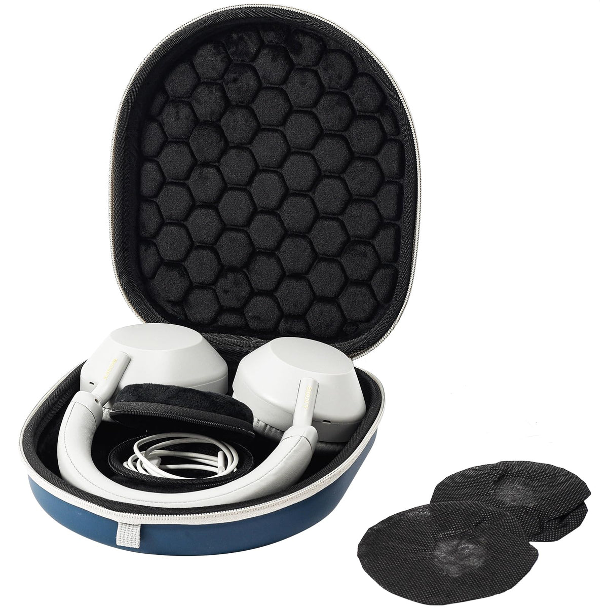 ProCase hard case for Sony WH-CH720N navy with secure zipper for travel protection.