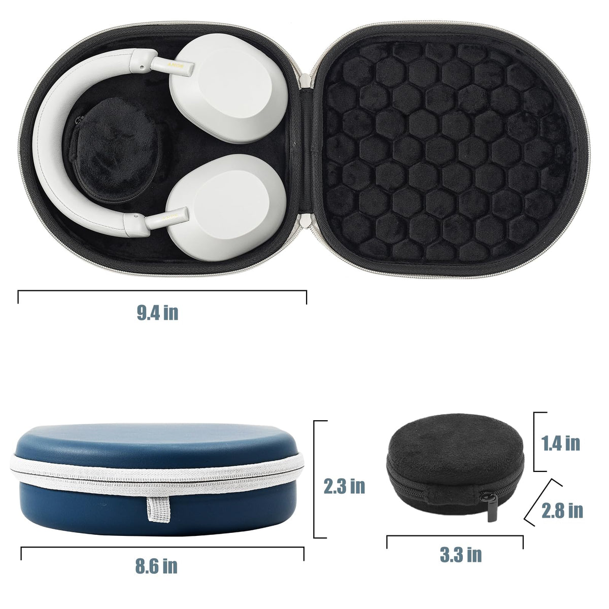 ProCase interior-soft-lining anti-shock padding protects Sony WH-CH720N.